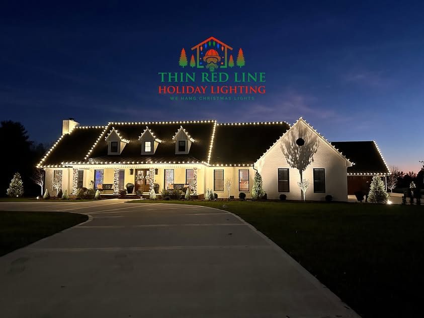 Christmas light installation by Thin Red Line Holiday Lighting