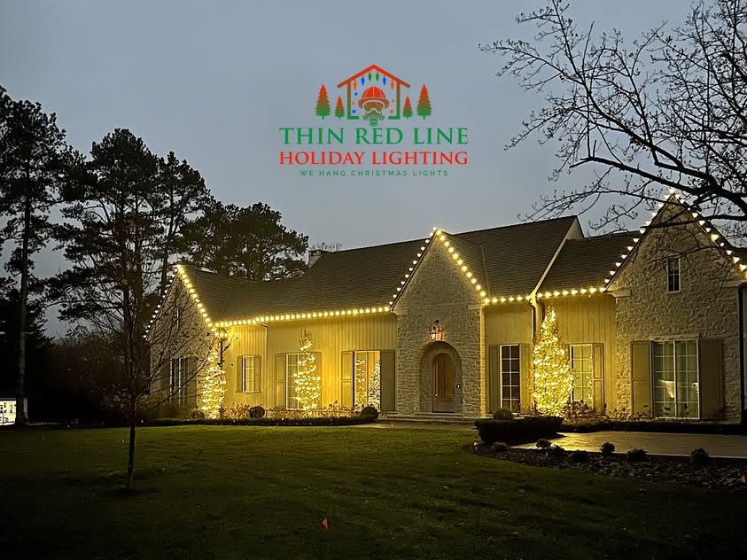 Christmas light installation by Thin Red Line Holiday Lighting