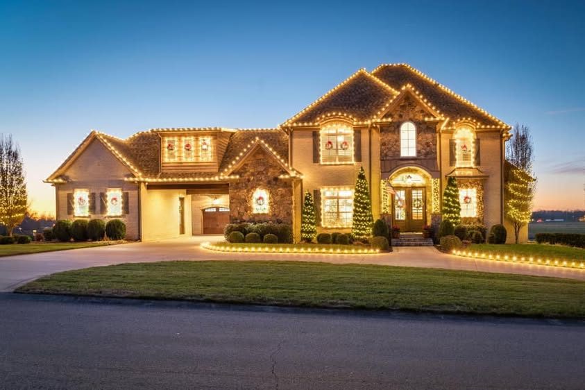 Christmas light installation by Thin Red Line Holiday Lighting