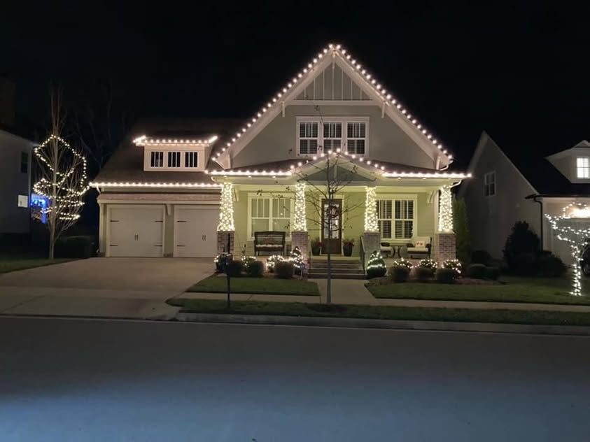 Christmas light installation by Thin Red Line Holiday Lighting