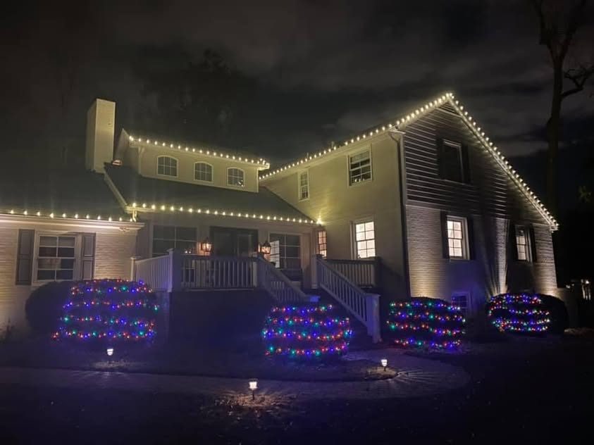 Christmas light installation by Thin Red Line Holiday Lighting