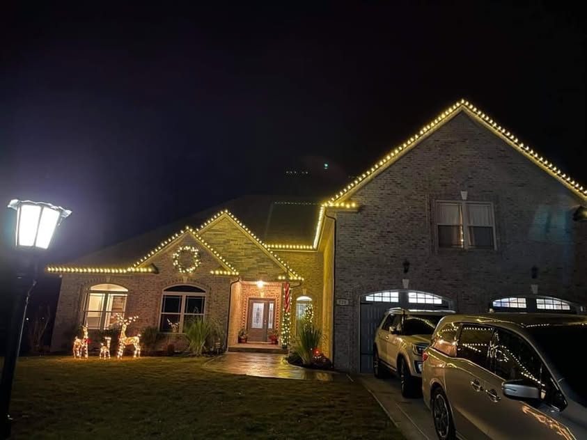 Christmas light installation by Thin Red Line Holiday Lighting