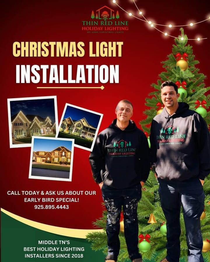 Christmas light installation by Thin Red Line Holiday Lighting