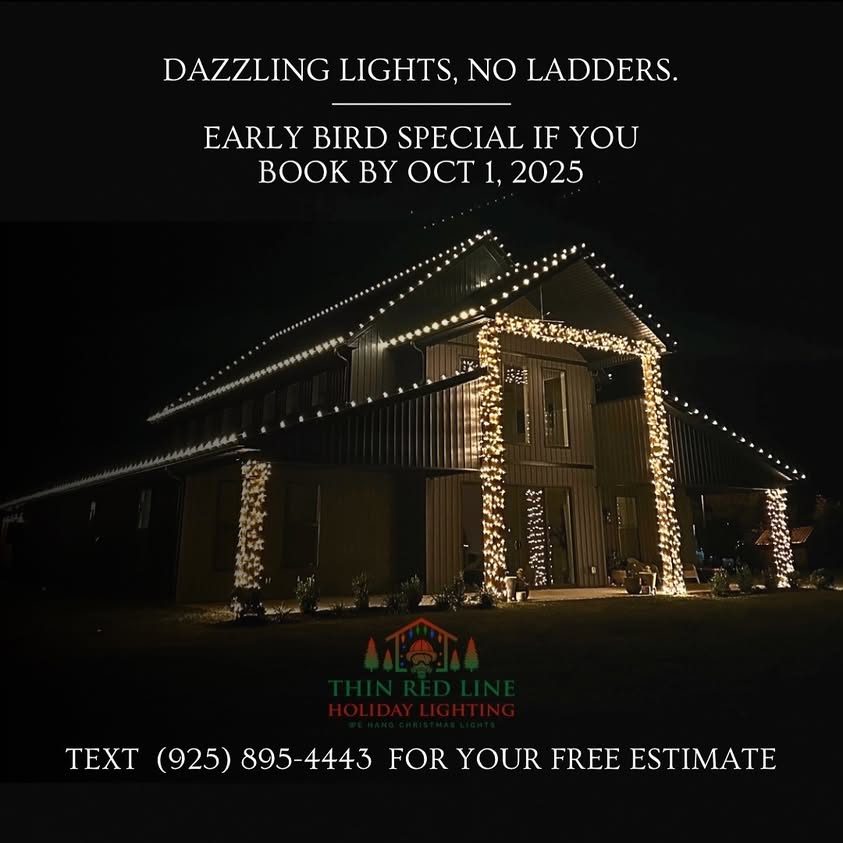 Christmas light installation by Thin Red Line Holiday Lighting