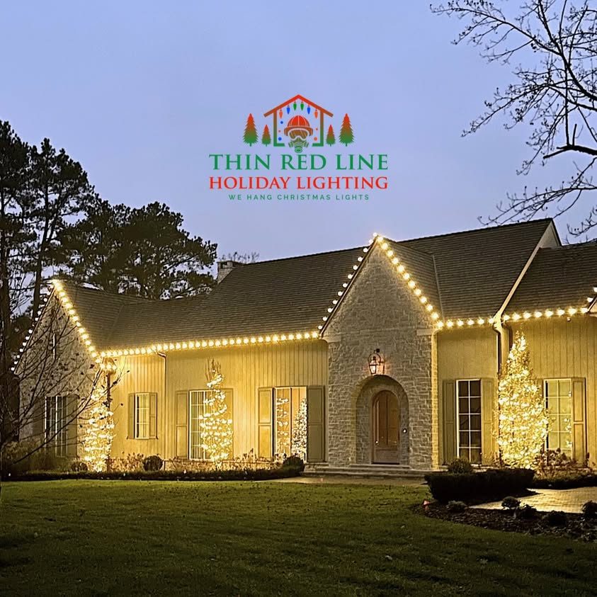 Christmas light installation by Thin Red Line Holiday Lighting
