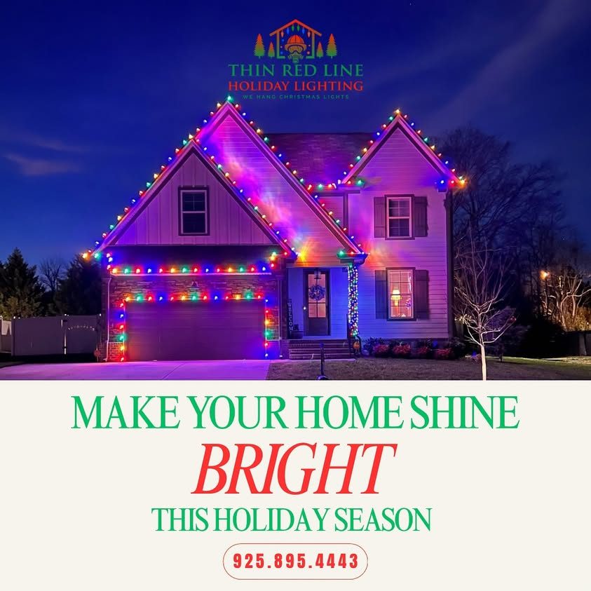 Christmas light installation by Thin Red Line Holiday Lighting