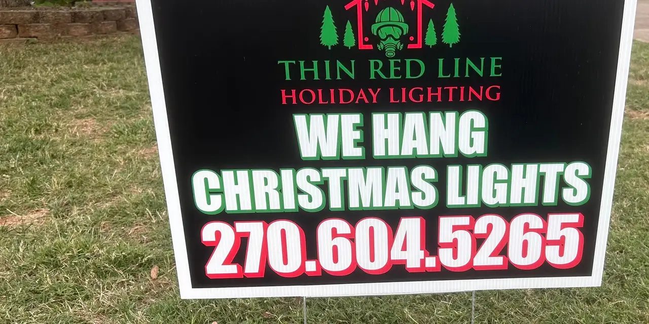 Christmas light installation by Thin Red Line Holiday Lighting
