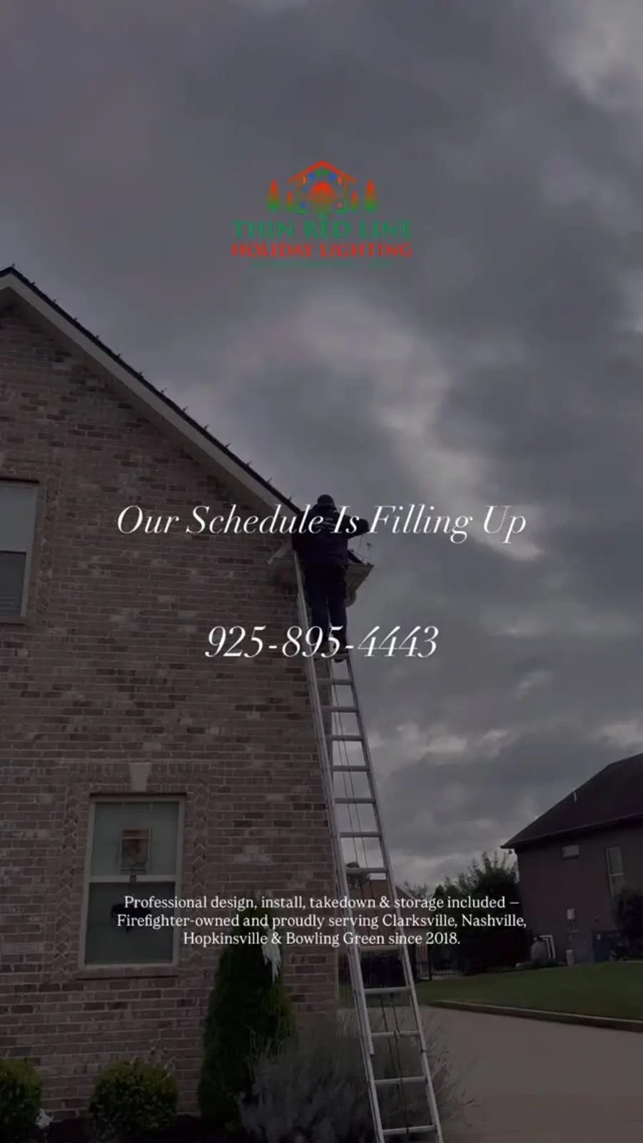 Christmas light installation by Thin Red Line Holiday Lighting